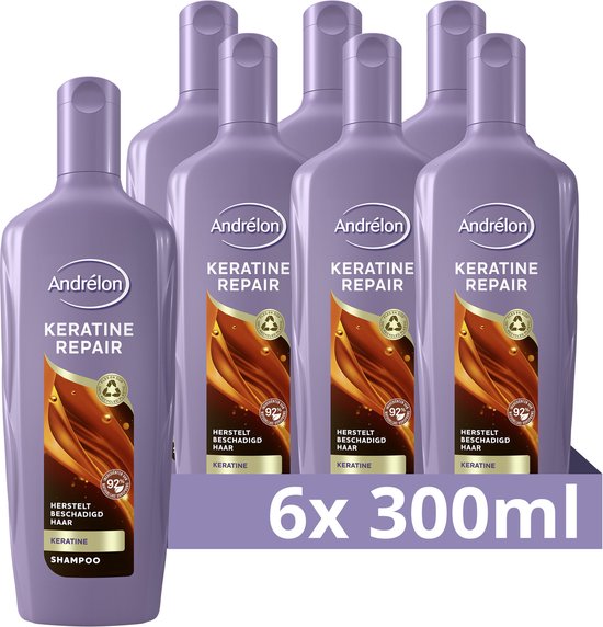 鍔 het ergste Ontwaken Andrélon Keratine Repair Shampoo - 6 x 300 ml - Voordeelverpakking | bol.com
