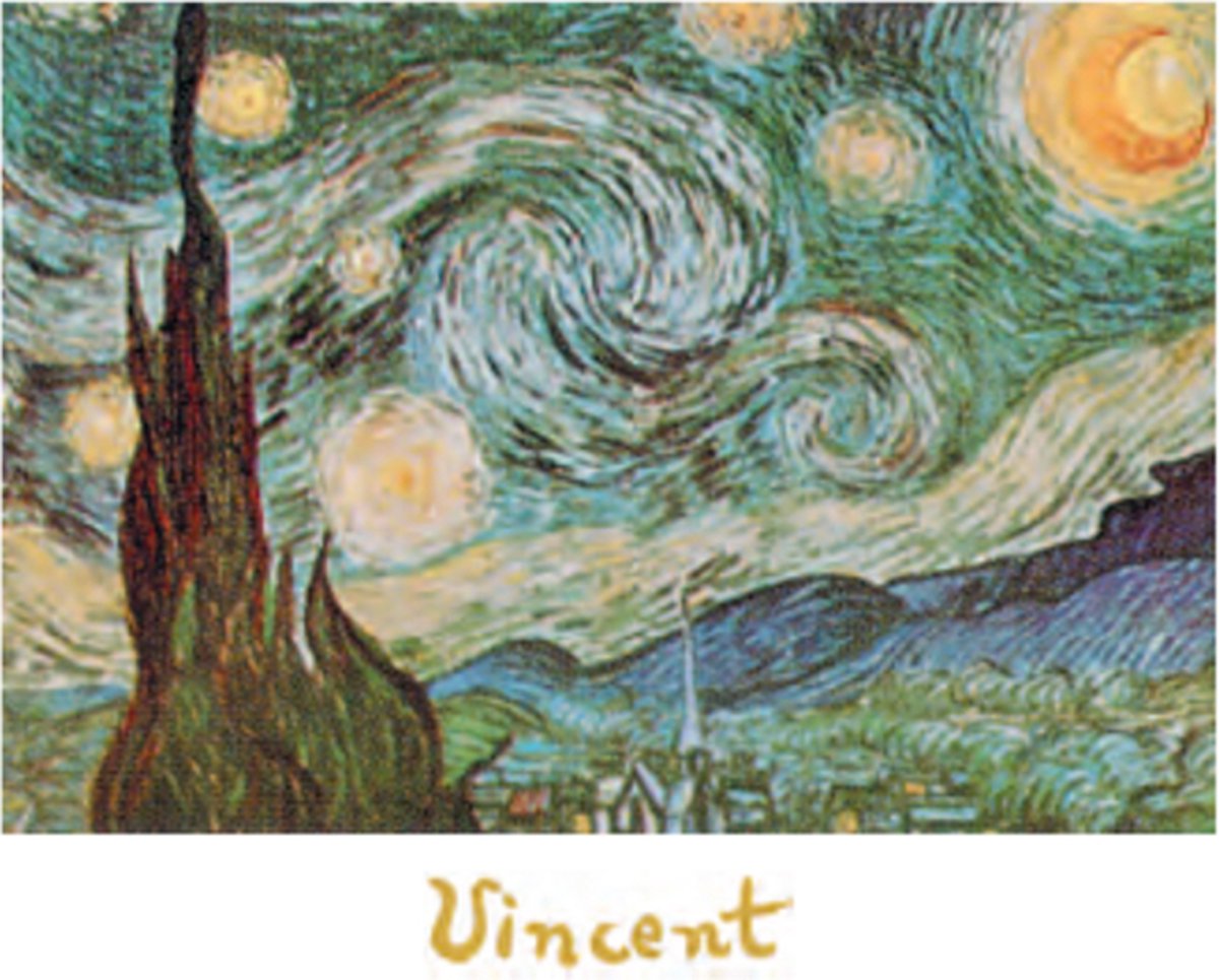 Catch Projecten Mini kunstposter - Vincent van Gogh - Sterrennacht - 24x30 cm Multicolor