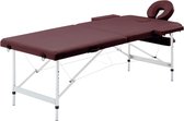Table de massage pliable 2 zones aluminium vin violet