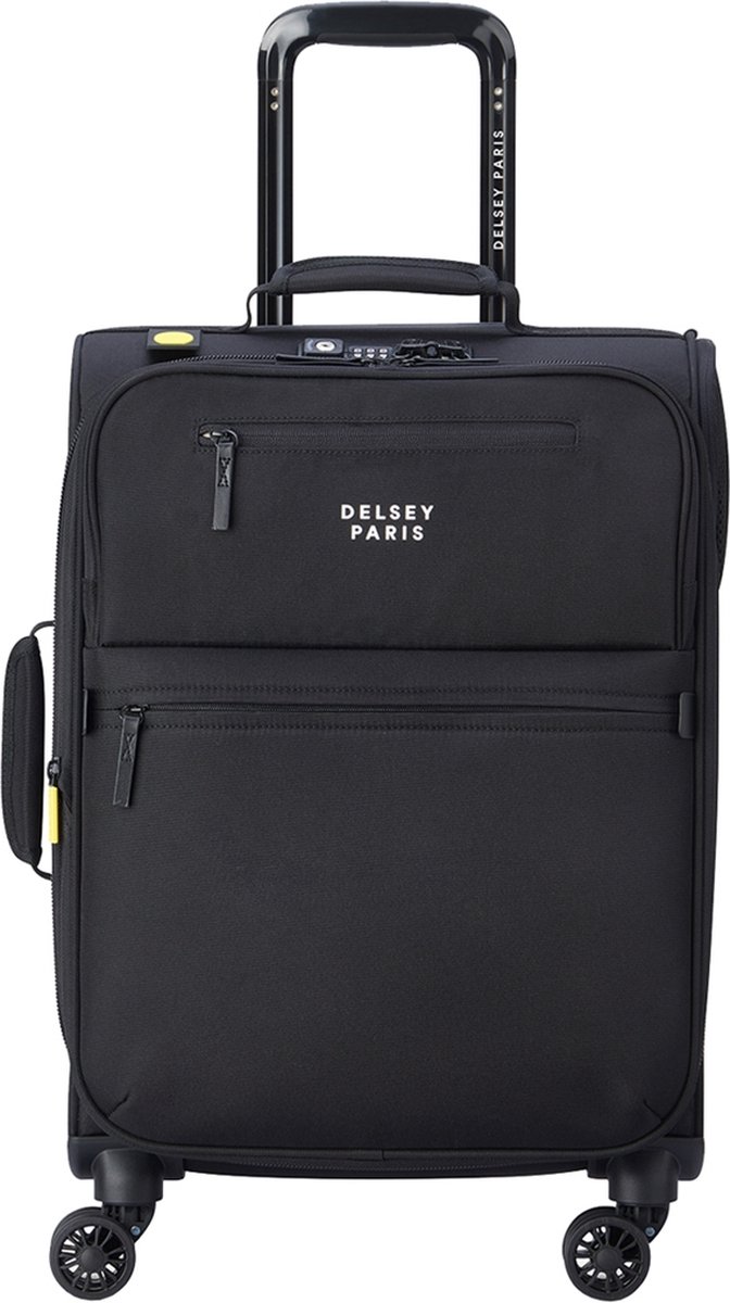 Delsey Handbagage zachte koffer / Trolley / Reiskoffer - Maubert 2.0 - 55 cm - Zwart