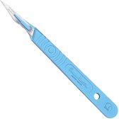 Swann Morton mesjes steriel met handvat Nummer: 11 Swann Morton - Lichtgroen / RVS - Kunststof handvat met RVS mesje - Disposable scalpels - Scalpelmesje inclusief handvat