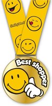 Medaille 'Best Shopper' inclusief halslint - Smileyworld ijzeren medaille