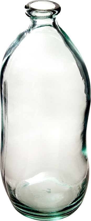 Atmosphera bloemenvaas Pisa - Organische fles vorm - helder transparant - glas - H36 x D15 cm