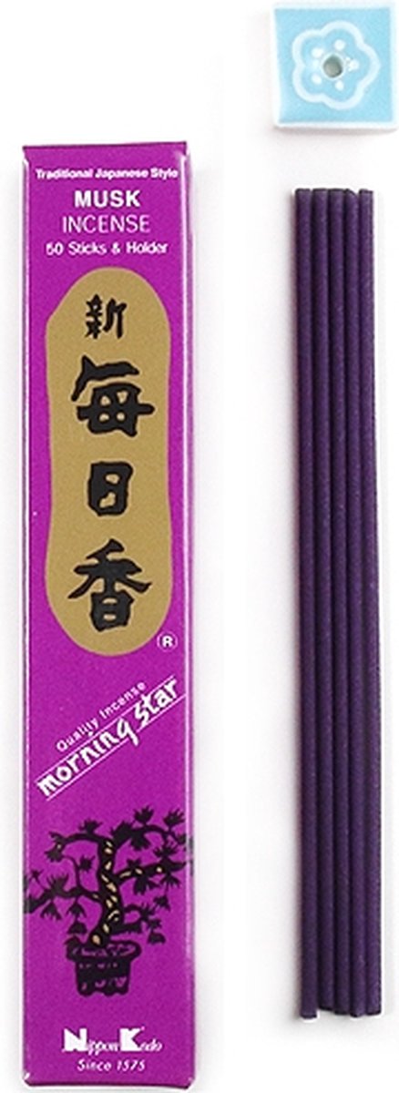 Goedkoopste Wierook Morning Star - Musk- Nippon Kodo - 50 stuks