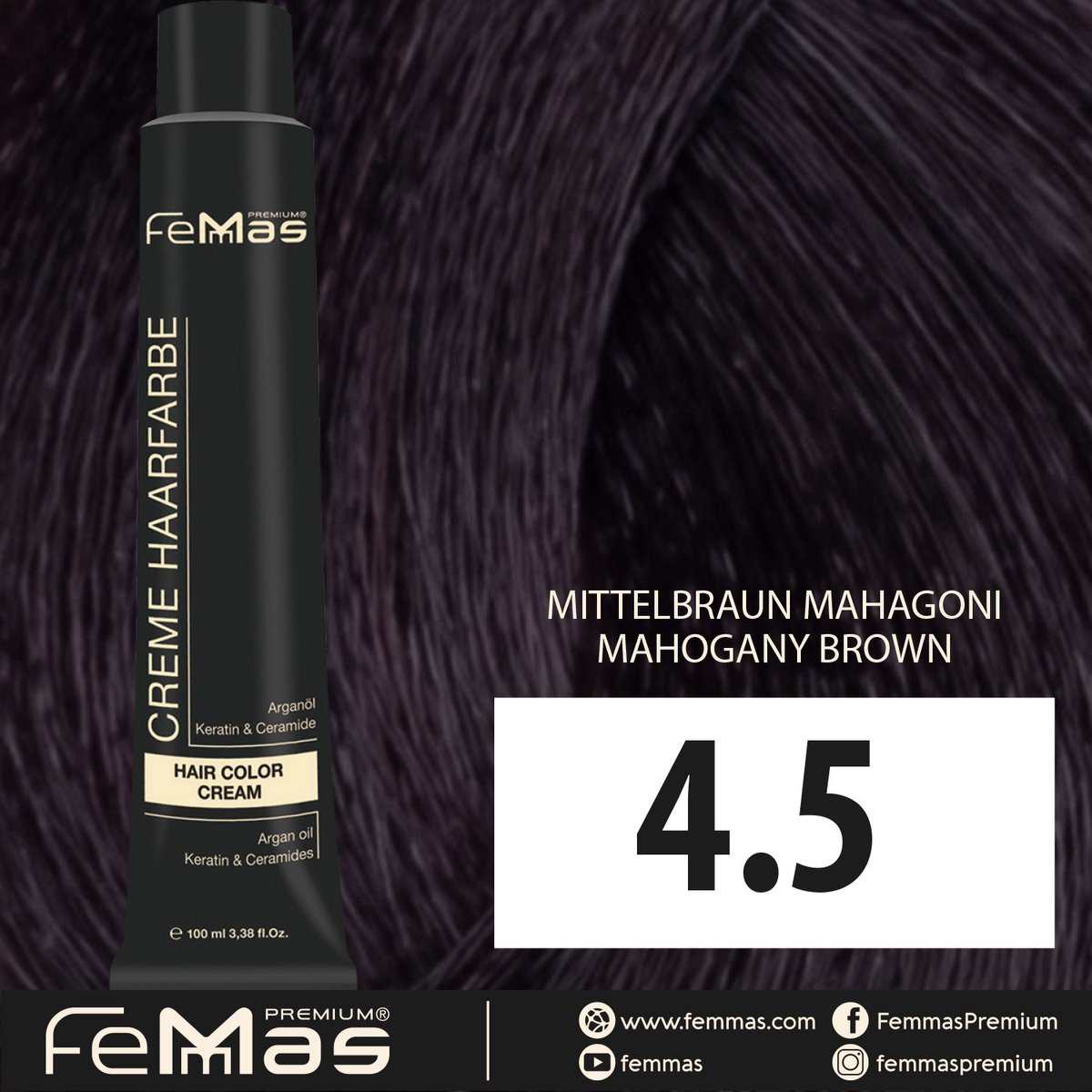 Femmas (4.5) - Haarverf -Medium mahoniebruin - 100ml