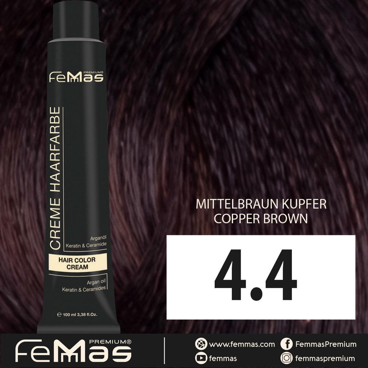 Femmas (4.4) - Haarverf - Medium koperbruin - 100ml