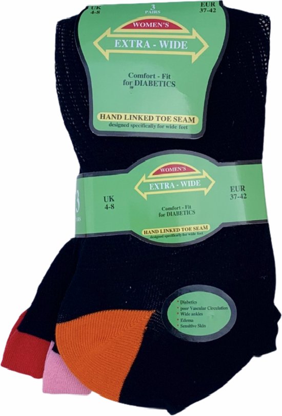 Diabetes sokken extra wijd (Per 3 paar)