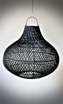 Handmade Design lamp gevlochten Rotan Zwart Hanglamp woonkamer Slaapkamer Ø 50 cm