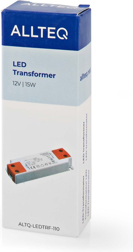 Transformateur - Eclairage LED - Tension constante - 1250 mA - 12 V - IP20 - Allteq