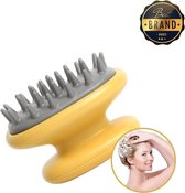 Ohboutiq Luxe Scalp Massager - Geel en Grijs kleur - Stimulatie van haargroei borstels - Siliconen haarborstel - Scalp brush
