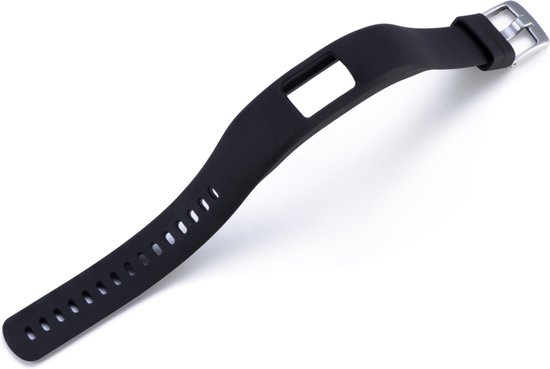 Zwart, siliconen bandje met gesp. Vormgegeven voor Garmin Vivofit 4.