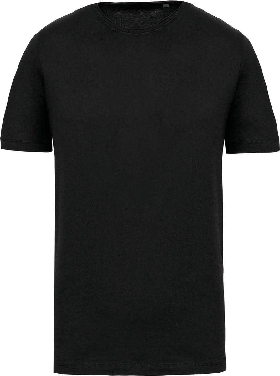 Kariban Bio T-shirt kraag met onafgewerkte rand korte mouwen K398 - Black - 3XL