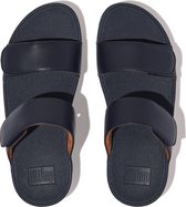 Fitflop Slipper Lulu Adjustable Leather Slides Blauw