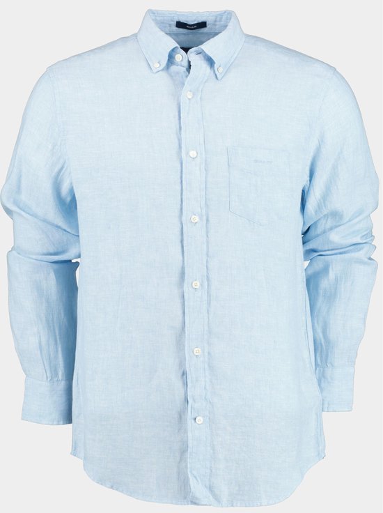 Gant Casual hemd lange mouw Blauw Reg Linen Shirt 3230085/468