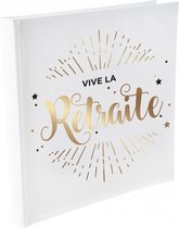 Gastenboek Vive la retraite wit met goud en zwart - pensioen - gastenboek - retraite