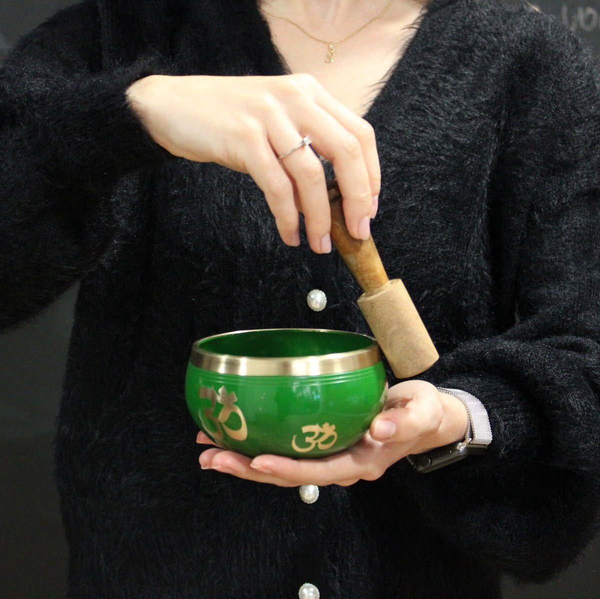 Maanstanden Klankschaal Set Zwart 10.7cm Singing Bowl Klank