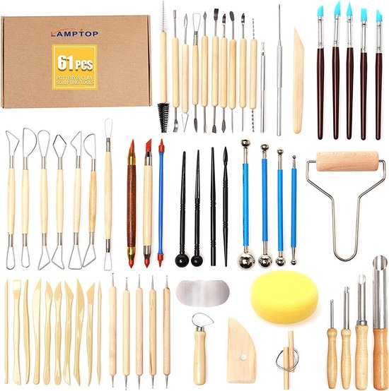 61pcs outils en céramique Set de sculpture en argile, Tools en argile  polymère Tools... | bol