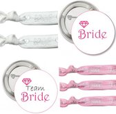 20-delige Set met buttons en 10 armbanden Bride to Be en Team Bride Diamond - vrijgezellenfeest - button - bruid - bride to be - team bride - trouwen