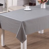 Tafellaken - Tafelzeil - Tafelkleed - Met Reliëf - Geweven kwaliteit - Soepel - Uni grijs - 140 cm x 240 cm