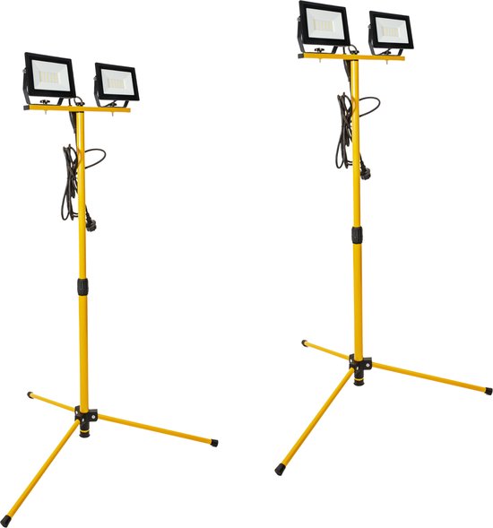 Lampes de travail LED ProWork DUO Tripod sur trépied - Réglable en hauteur - 6370 lm - DUOPACK