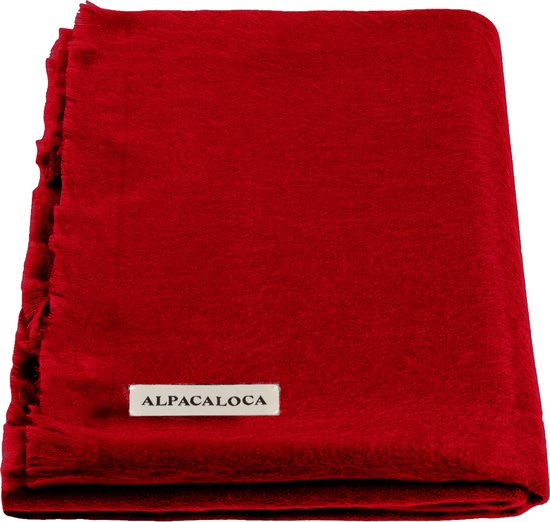 Alpaca Wol Enkelzijdige Sjaal - 200 x 65 cm - Rood
