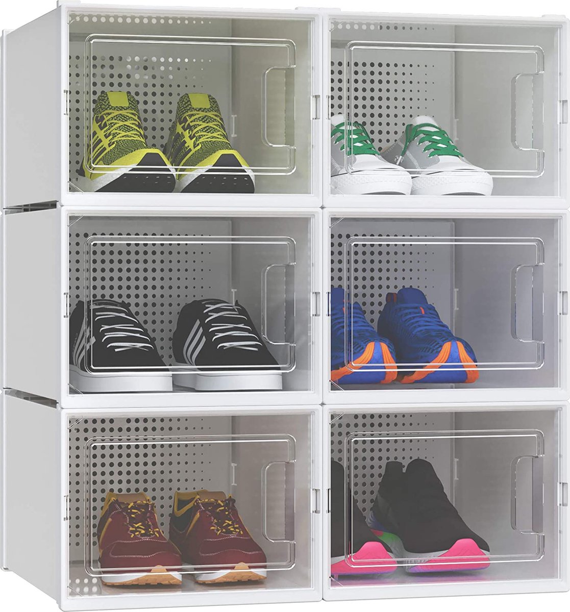 YITAHOME Boîte à chaussures, Lot de 12 boite Rangement Chaussures en  Platique Transparente, Empilable et Pliable, pour chaussures jusqu'à la  pointure