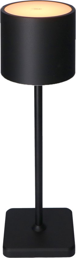 TouchDim LED Tafellamp 38 cm voor binnen en buiten - Oplaadbaar & Draadloos - Zwart