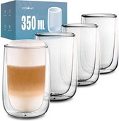 Dubbelwandige latte macchiato-glazen, koffieglas, theeglazen - mokkakopjes , Koffiekopjes , espressokopjes - kopjes - Cappuccino kopjes 4*350ml