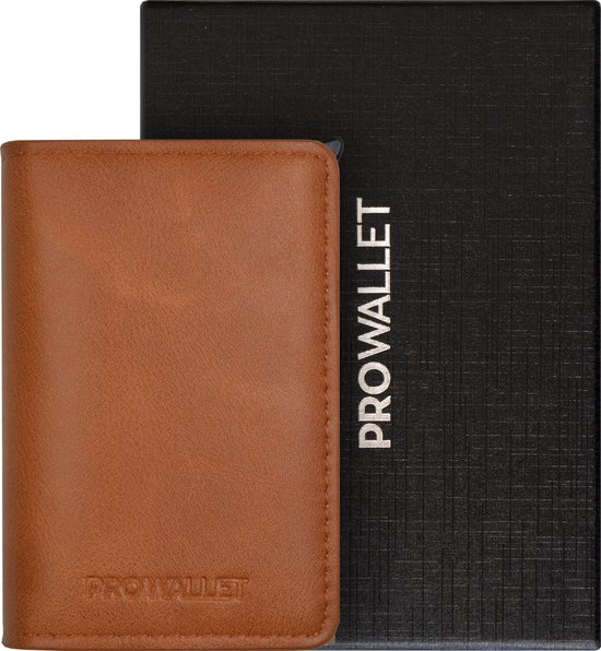Prowallet Slim - Pasjeshouder Bruin - 9 Pasjes + Briefgeld - RFID Creditcardhouder - Inclusief Luxe Cadeaubox - Mannen en Vrouwen Portemonnee - Uitschuifbaar - Vaderdag Cadeautje Prowallet Slim - Pasjeshouder Bruin - 9 Pasjes + Briefgeld - RFID Creditcardhouder - Inclusief Luxe Cadeaubox - Mannen en Vrouwen Portemonnee - Uitschuifbaar - Vaderdag Cadeautje