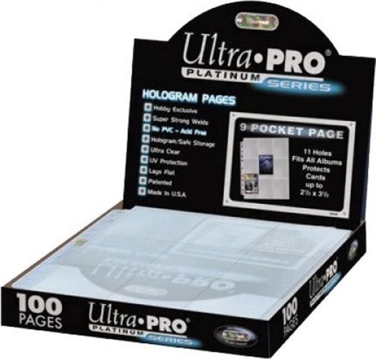 Bol.com Ultra Pro Platinum 9 Pocket Pages - 100 pagina's voor trading cards aanbieding