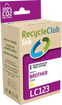 RecycleClub inktcartridge - Inktpatroon - Geschikt voor Brother - Alternatief voor Brother LC-123 Yellow Geel 10ml - 705 pagina's