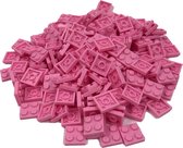 200 Bouwstenen 2x2 plate | Roze | Compatibel met Lego Classic | Keuze uit vele kleuren | SmallBricks