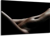 Peinture sur toile corps | Noir, blanc, marron | 140x90cm 1 Liège