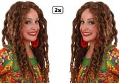 2x Pruik Marley dreadlocks - carnaval dreads festival reggae thema feest optocht lang haar
