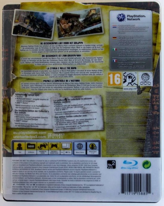 Uncharted 2 Among Thieves (steelcase) (gebruikt) - Sony Playstation