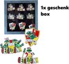 Luxe Broche box Oeteldonk rood/wit/geel - 9 stuks - 3 assortie - themafeest festival uitdeel