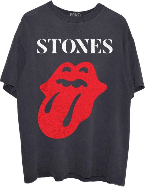 The Rolling Stones - Sixty Classic Vintage Solid Tongue Heren T-shirt - L - Zwart