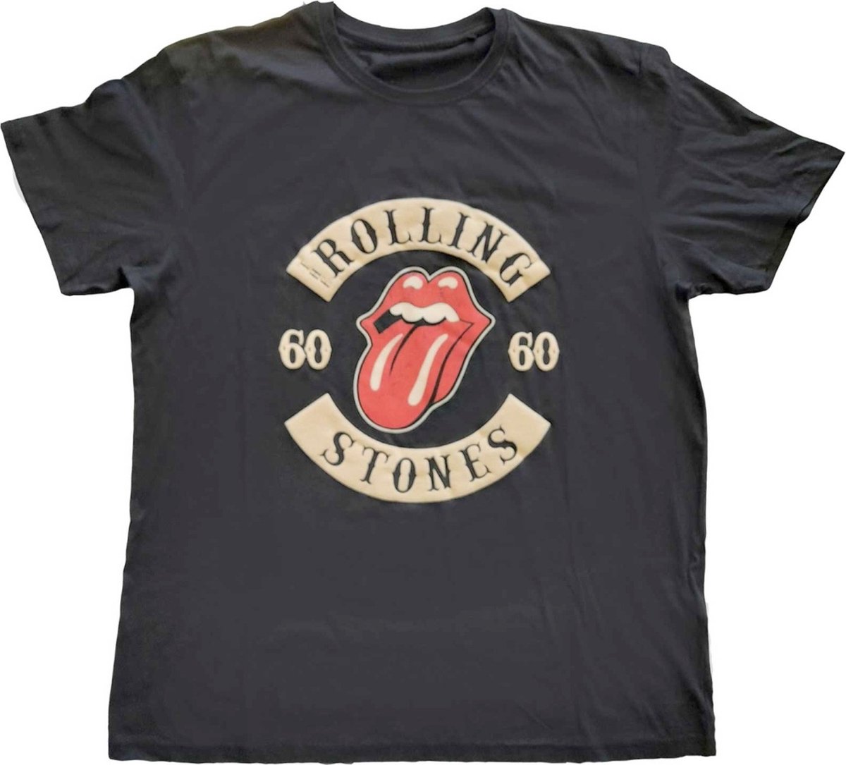 The Rolling Stones - Sixty Biker Tongue Heren T-shirt - 2XL - Zwart