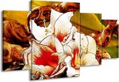 Peinture sur toile Fleur | Blanc, rouge, jaune | 160x90cm 4 Liège