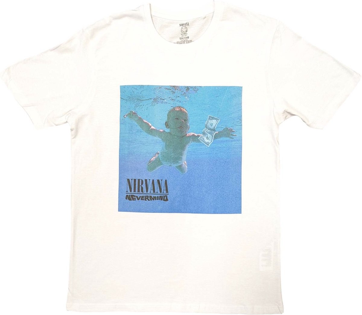Nirvana - Nevermind Album Heren T-shirt - S - Wit