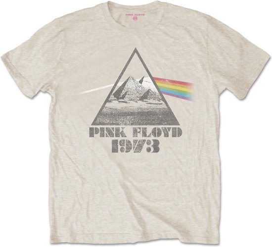 Pink Floyd Heren Tshirt Pyramids Creme