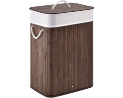 Bamboe Wasmand Curly - 72 L - Bruin - Uitneembare Waszak