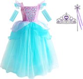 The Better Merk - Robe de princesse fille - Robe de sirène - Ariel - taille 128/134 (130) - vêtements de carnaval - cadeau fille - vêtements d'habillage - La petite robe de sirène
