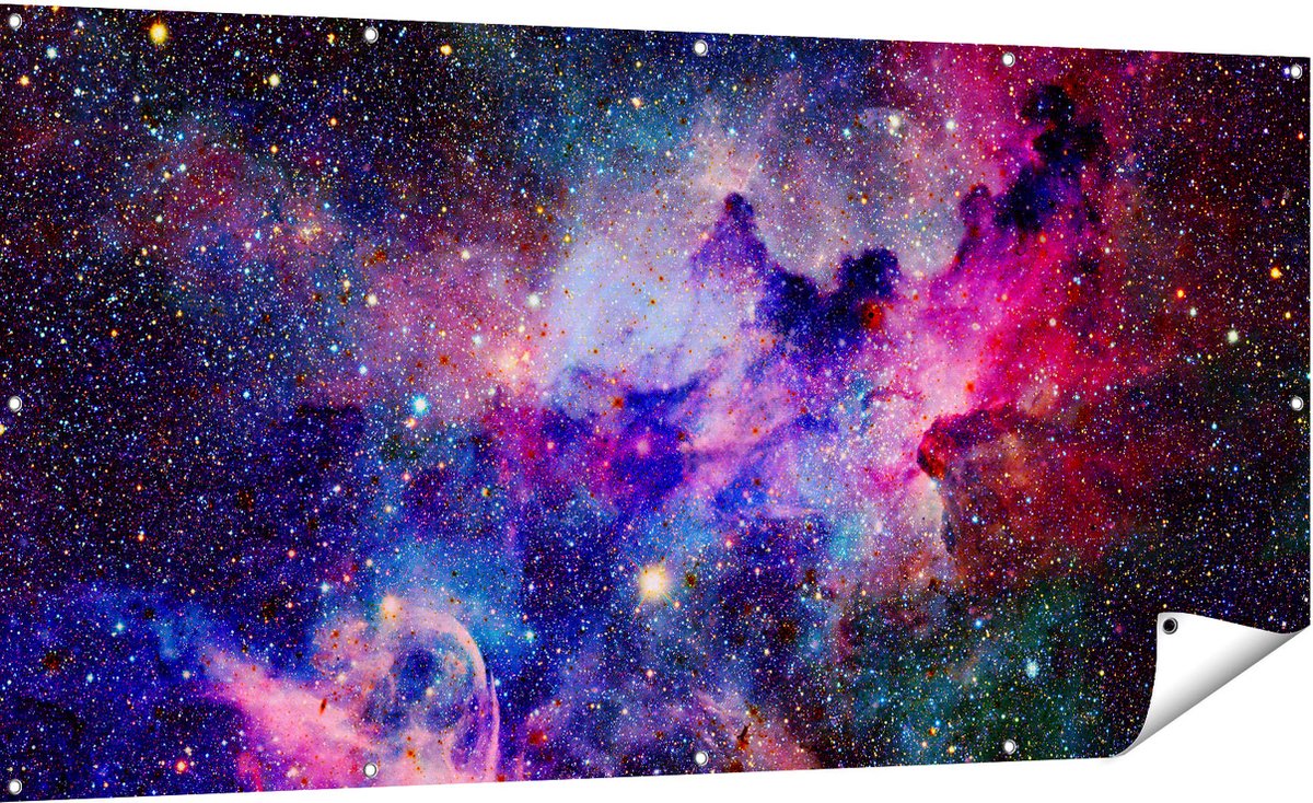 Gards Tuinposter Sterrenstelsel in de Ruimte - 180x90 cm - Tuindoek - Tuindecoratie - Wanddecoratie buiten - Tuinschilderij Multikleur