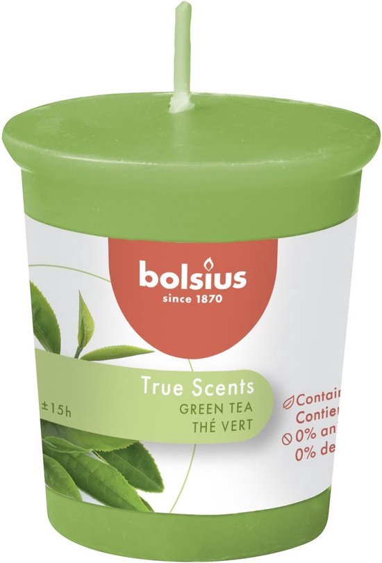 Bolsius - geurvotive 53/45 True Scents Green Tea pak a 12 stuks
