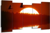 Peinture sur toile Sunset | Noir, rouge, blanc | 150x80cm 5Liège