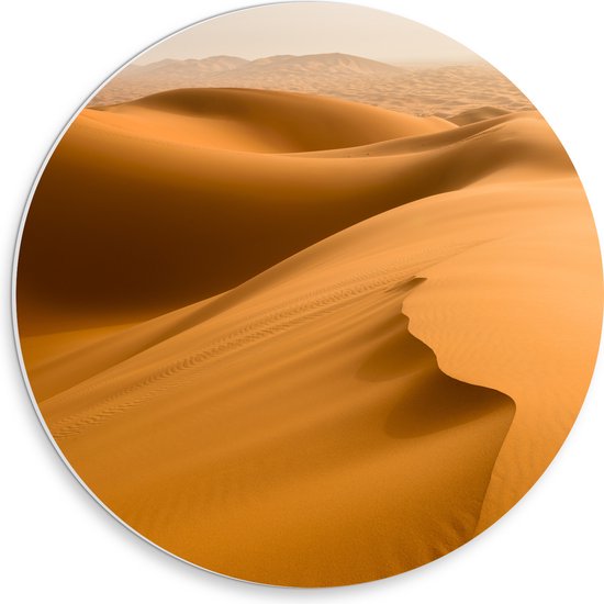 PVC Schuimplaat Muurcirkel - Grote Zandbergen in de Snikhete Woestijn - 30x30 cm Foto op Muurcirkel (met ophangsysteem)