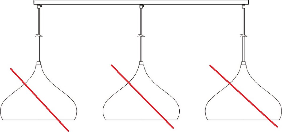 Losse opbouw basis voor pendels 3x, wit, 150cm