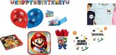Super Mario - Verjaardag - Feestpakket - Feestartikelen - Versiering - Slingers - Bordjes - Bekers - Servetten - Uitnodigingen - Ballonnen.