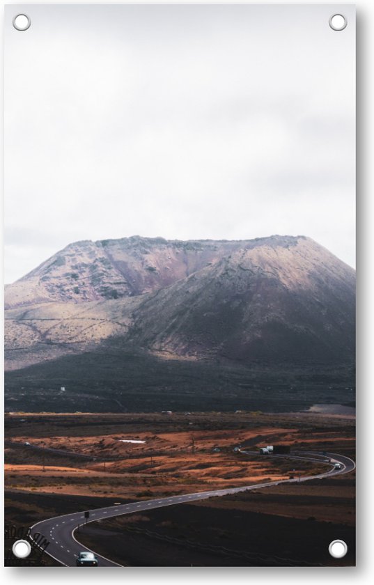 Berg met weg - Lanzarote - Tuinposter